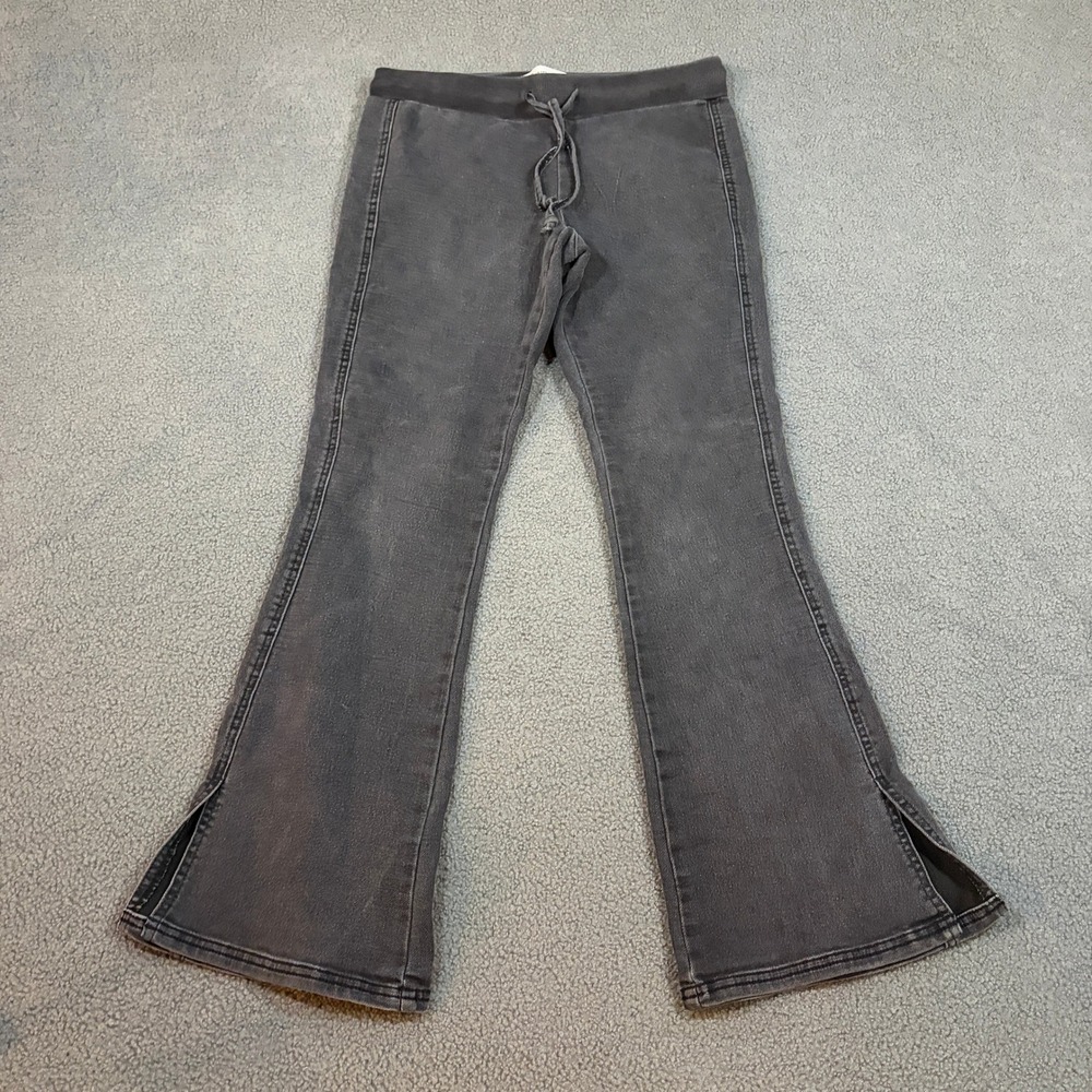 No Boundaries Pants Womens M Black NB15100150844 Flare Side Slit Acid Wash Denim